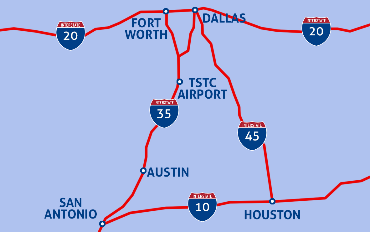 TSTC Airport Region Map image