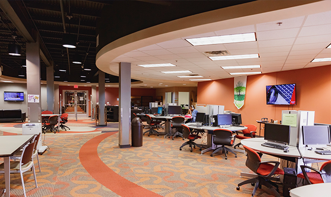 image of the Abilene main campus library and study area