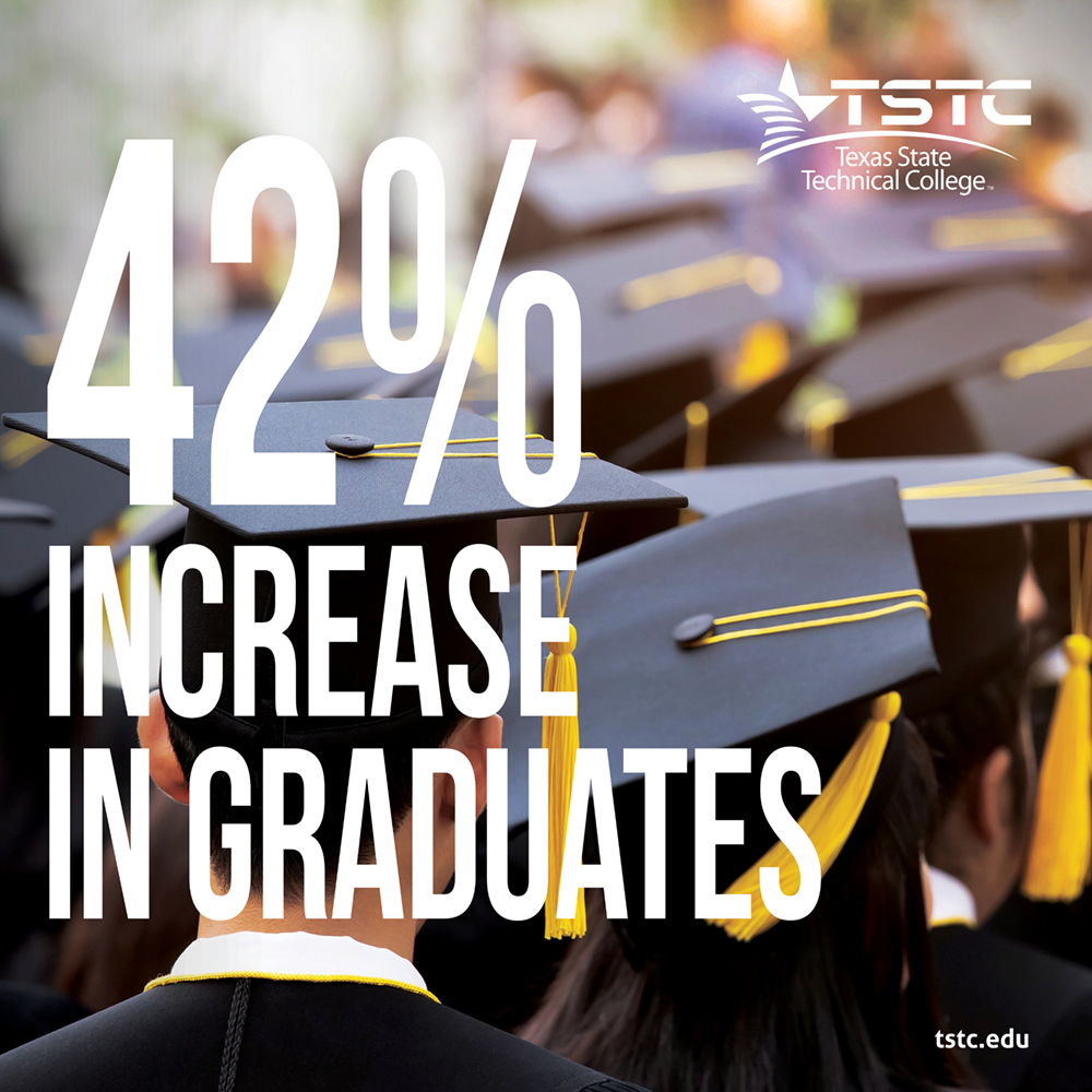 image of graduates with texas 42 percent increase in graduates
