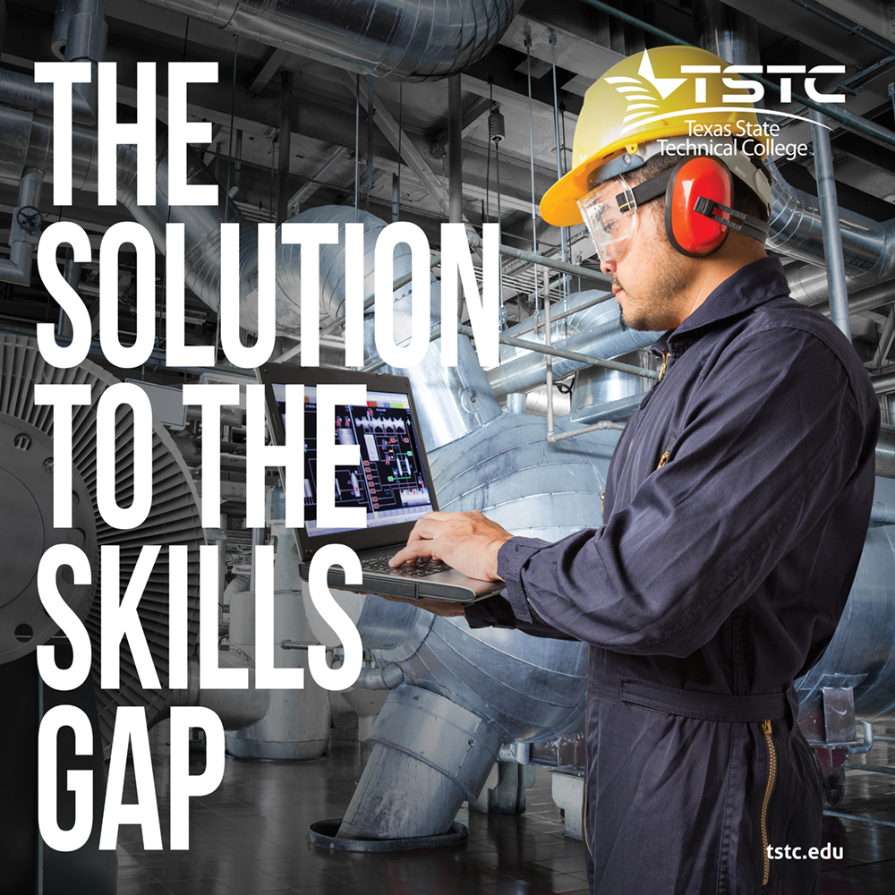 image of an industrial maintenance worker with texas the solution to the skills gap